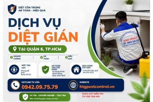 Dịch vụ diệt gián tại Quận 6 TP.HCM,Hiệu quả diệt tận gốc