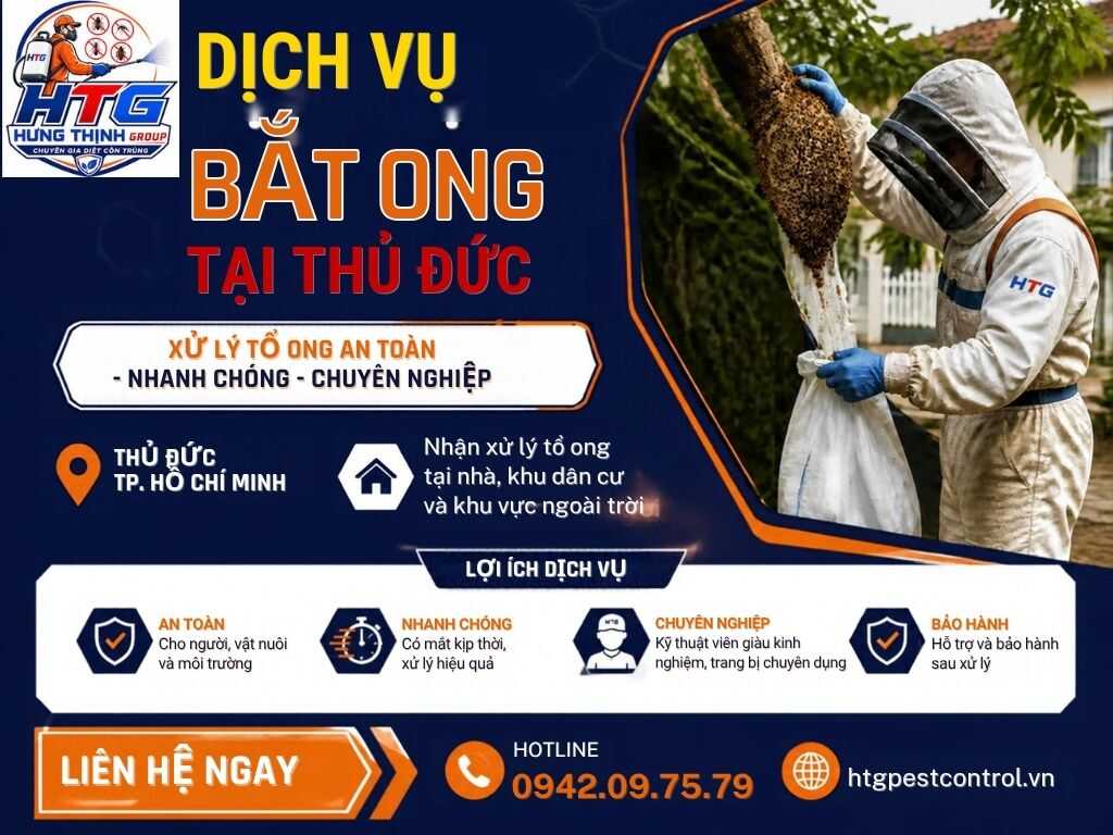 Dịch vụ bắt tổ ong tại Thủ Đức,Chuyên nghiệp uy tín giá rẻ
