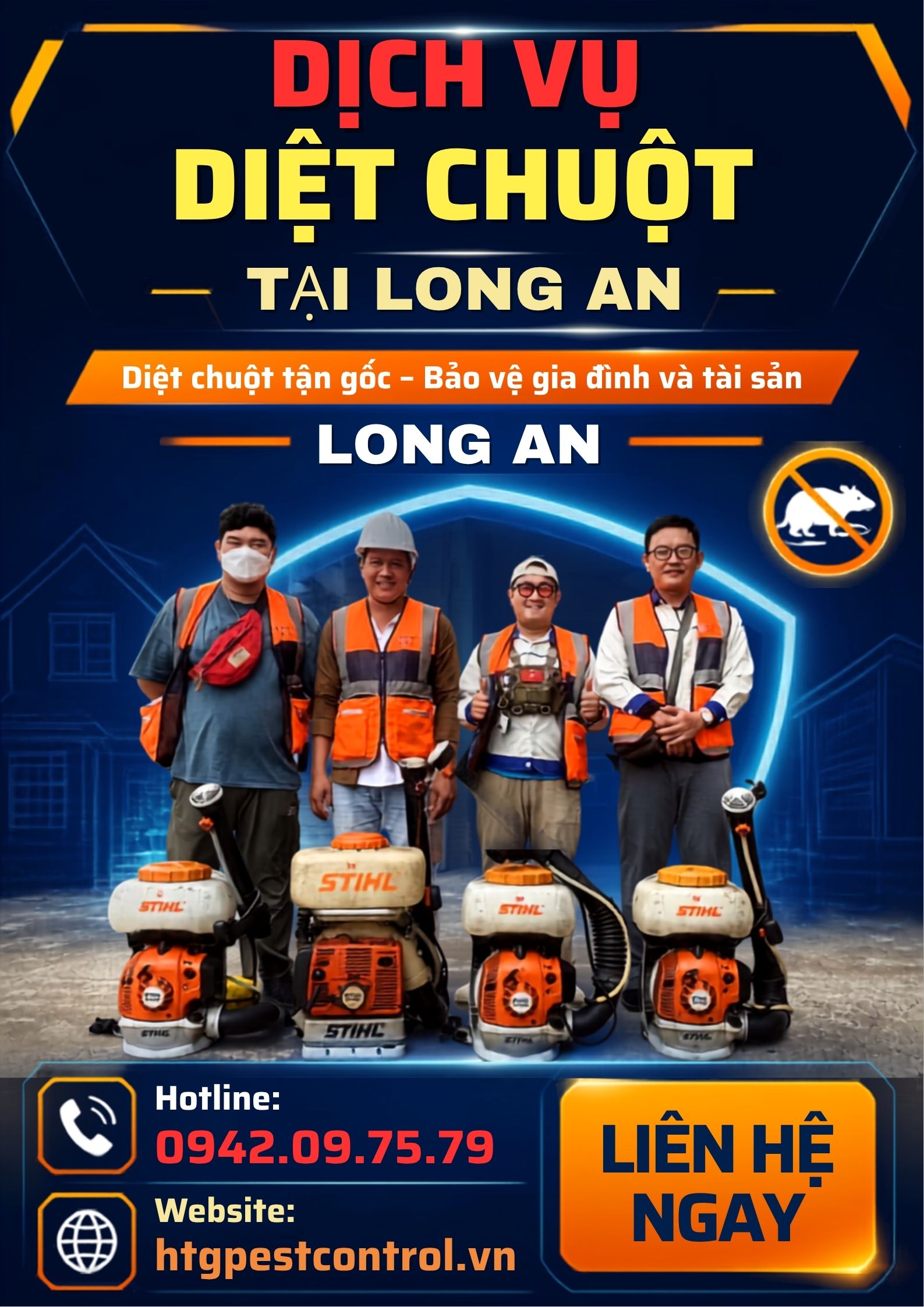Dịch vụ diệt chuột tại Long An,Uy tín chuyên nghiệp giá rẻ