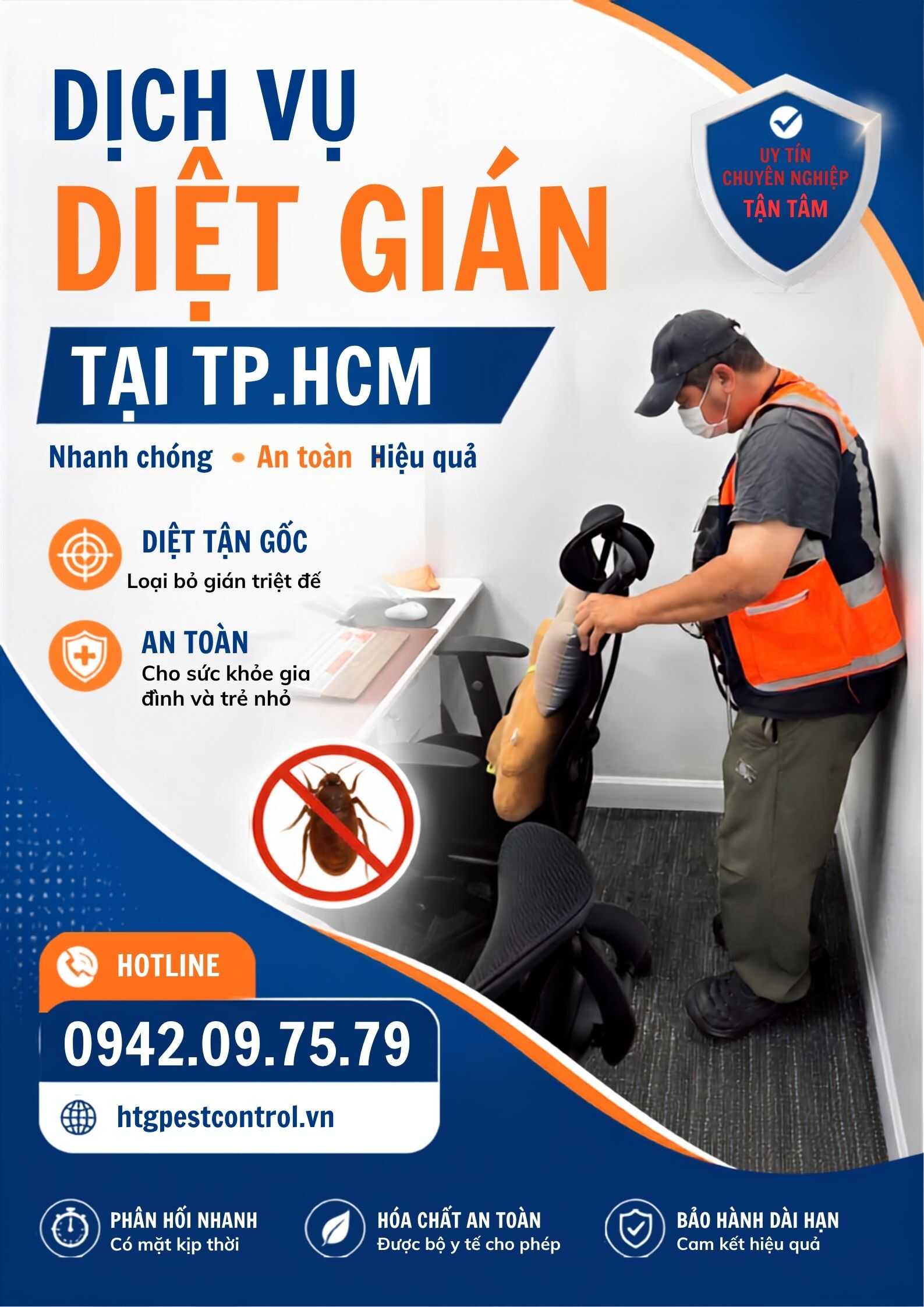 Dịch vụ diệt gián tại Quận 3 TP.HCM,Chuyên nghiệp an toàn hiệu quả