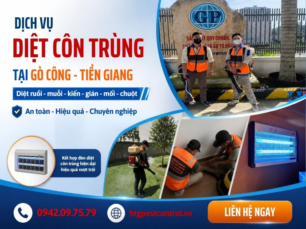 Dịch vụ diệt côn trùng tại Gò Công Tiền Giang, Uy tín chuyên nghiệp giá rẻ