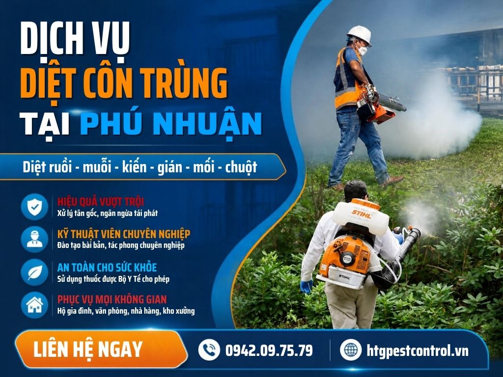 Dịch vụ diệt côn trùng tại Phú Nhuận TP.HCM,Diệt tận gốc bảo hành dài 