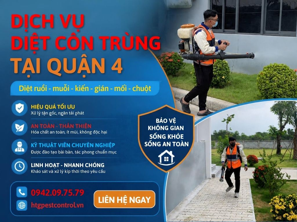 Dịch vụ diệt côn trùng tại Quận 4 TP.HCM,Uy tín chất lượng giá rẻ